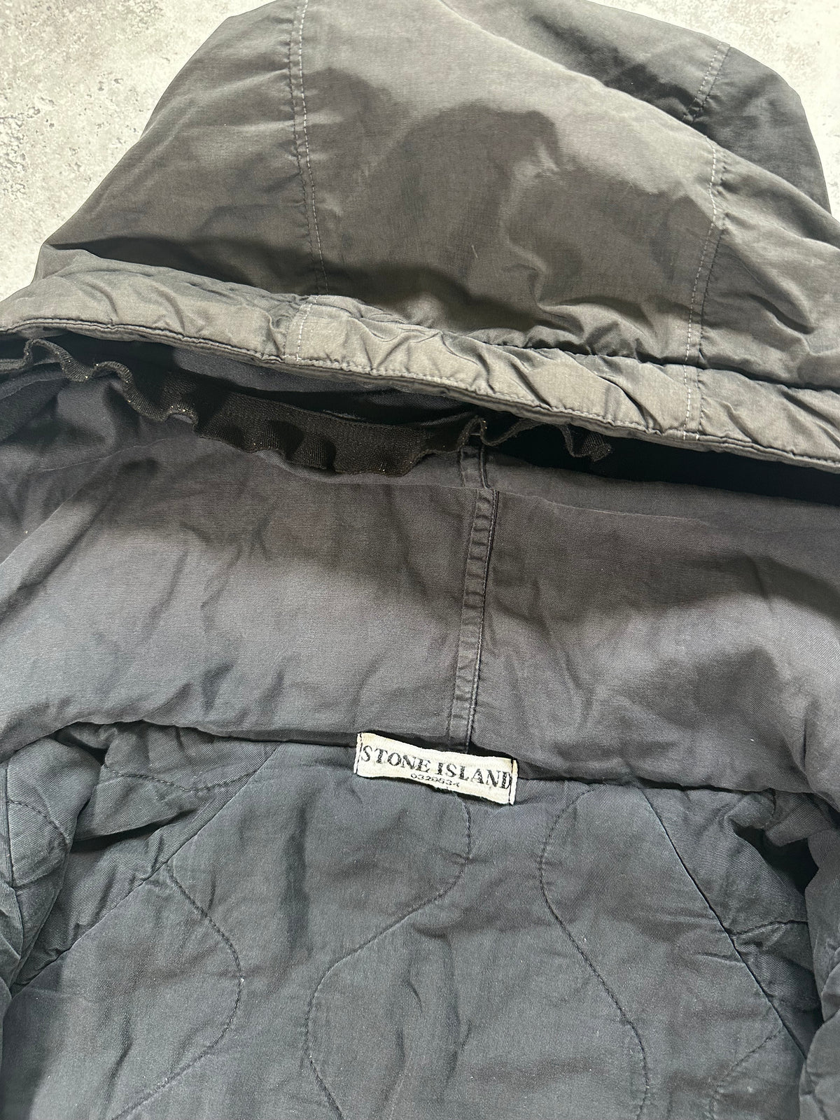Stone Island AW2004 Quilted Nylon Double Hood Jacket by Paul Harvey (L-XL)