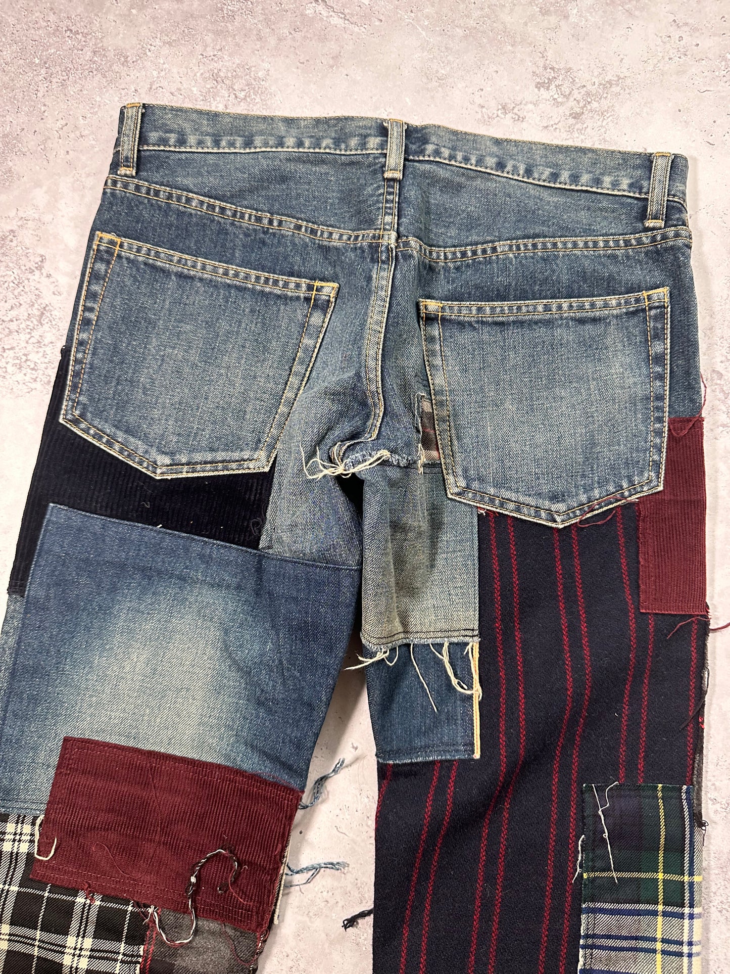 Junya Watanabe MAN Comme des Garçons AD2014 Patchwork Recontructed Denim Jeans (W32)
