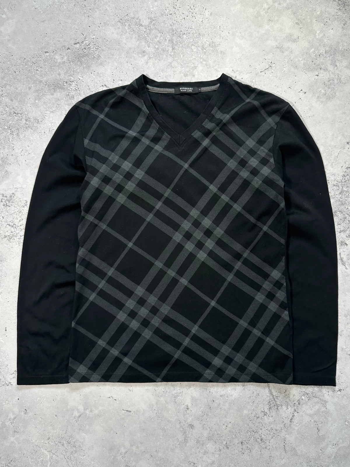 Burberry Black Label 2009 Black Nova Check Longsleeve Tshirt (S)