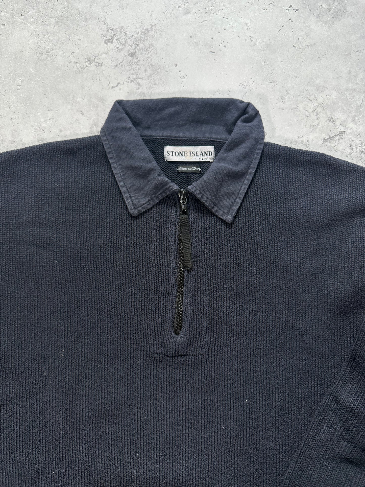 Stone Island SS2001 Quarter Zip Collared Jumper (M)