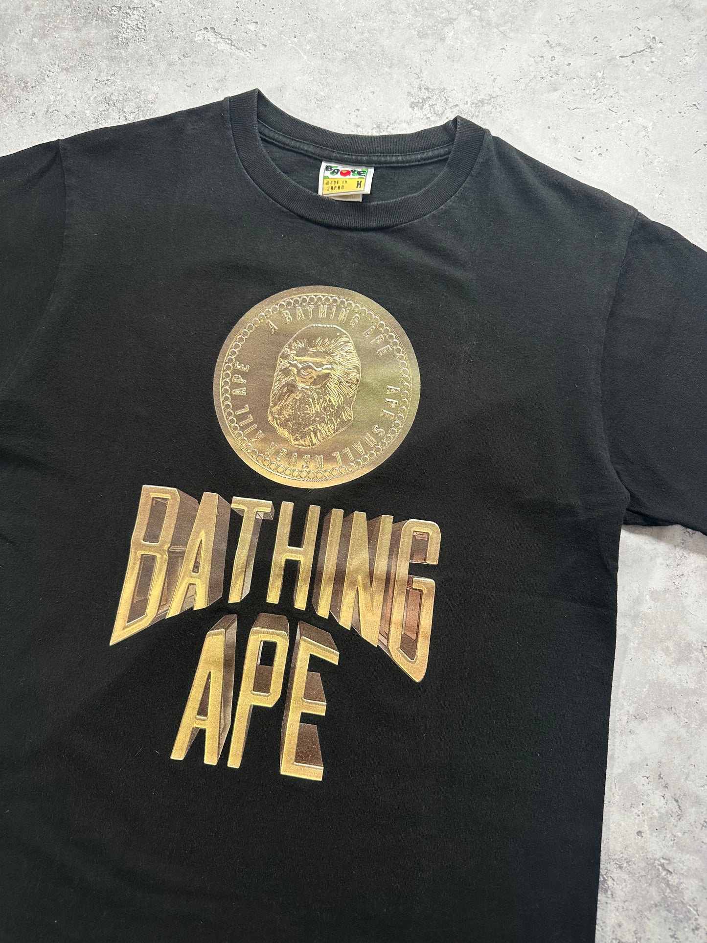 A Bathing Ape Bape Golden City Spellout Logo T-Shirt (M)