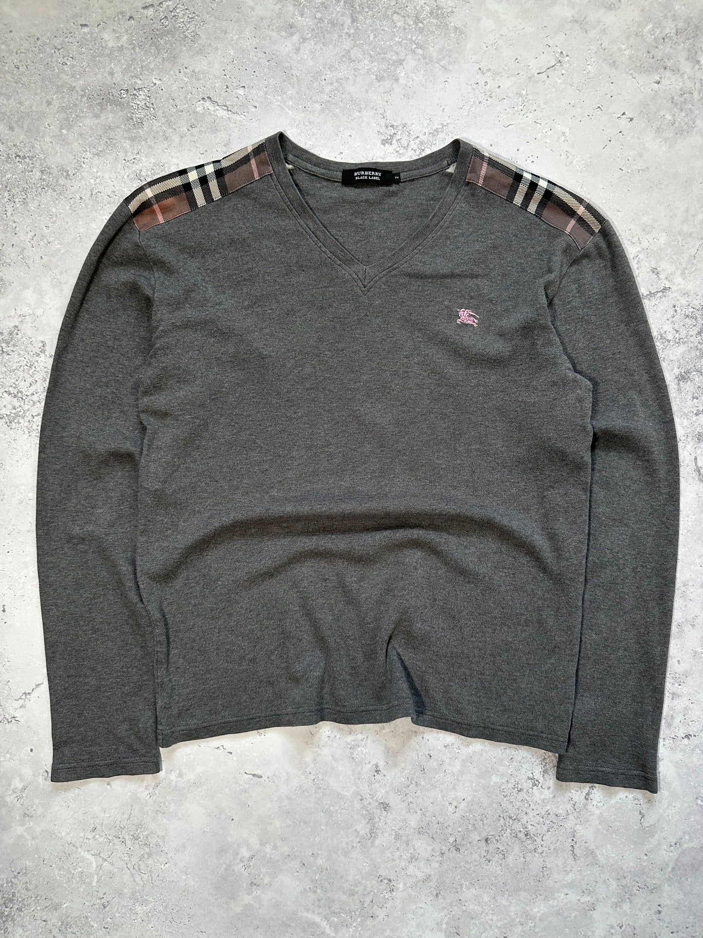 Burberry Black Label 2007 Shoulder Check Longsleeve T-Shirt (S)