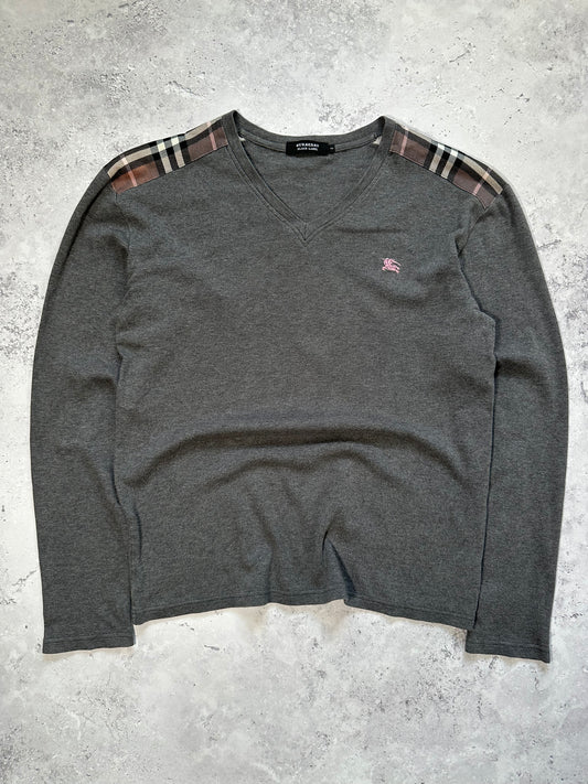 Burberry Black Label 2007 Shoulder Check Longsleeve T-Shirt (S)