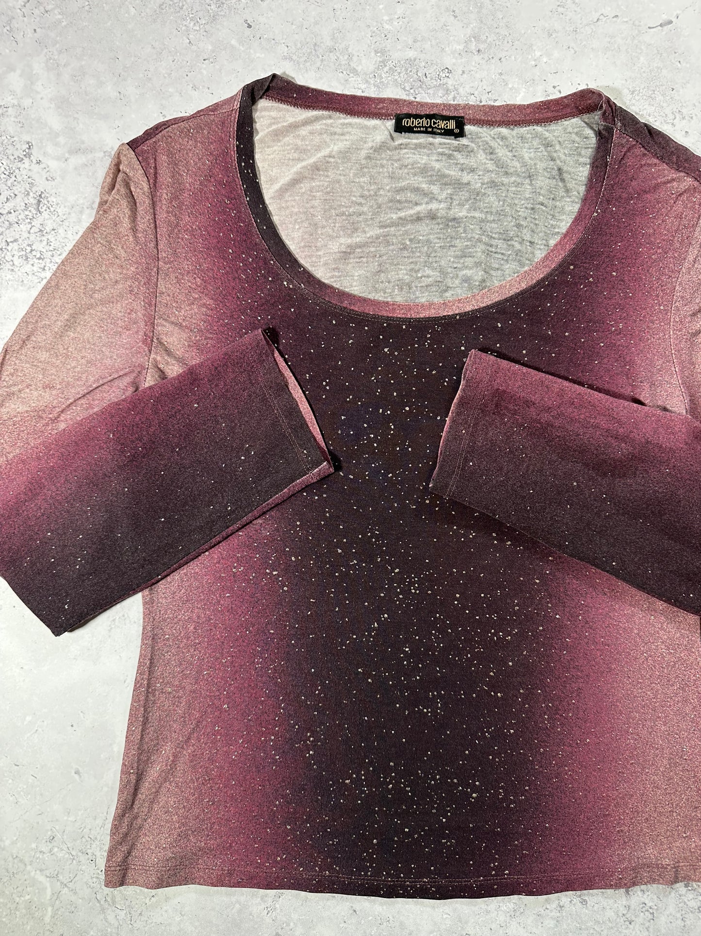 Roberto Cavalli Early 2000s Gradient Longsleeve Tshirt (S)