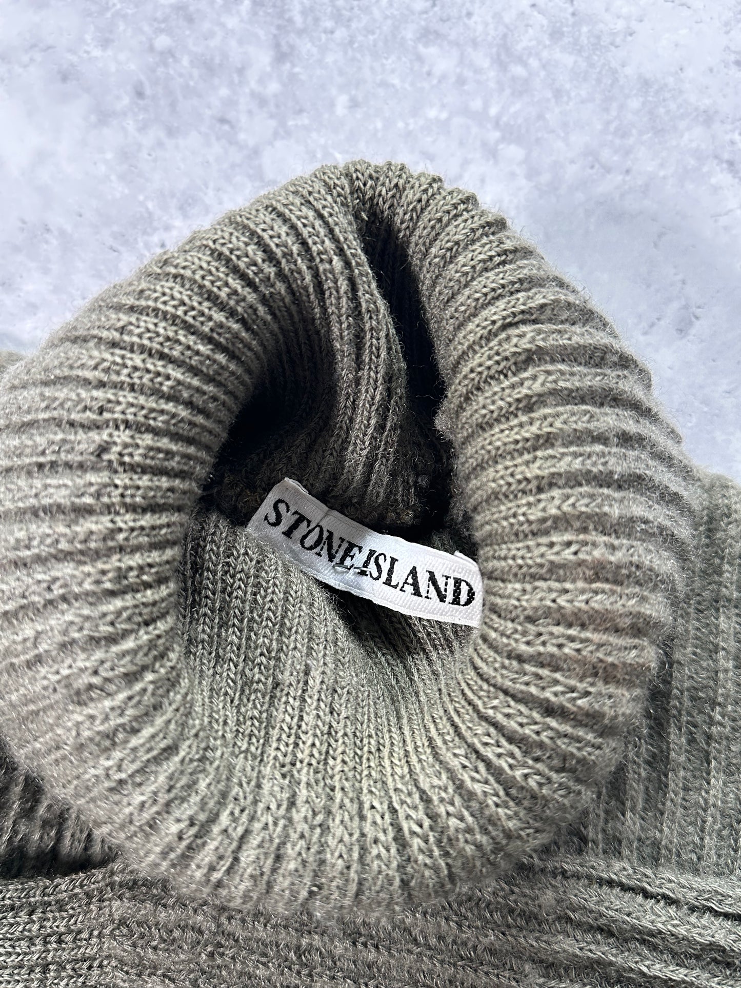 Stone Island 1980s Ribbed Wool Turtleneck Jumper (XS/S)