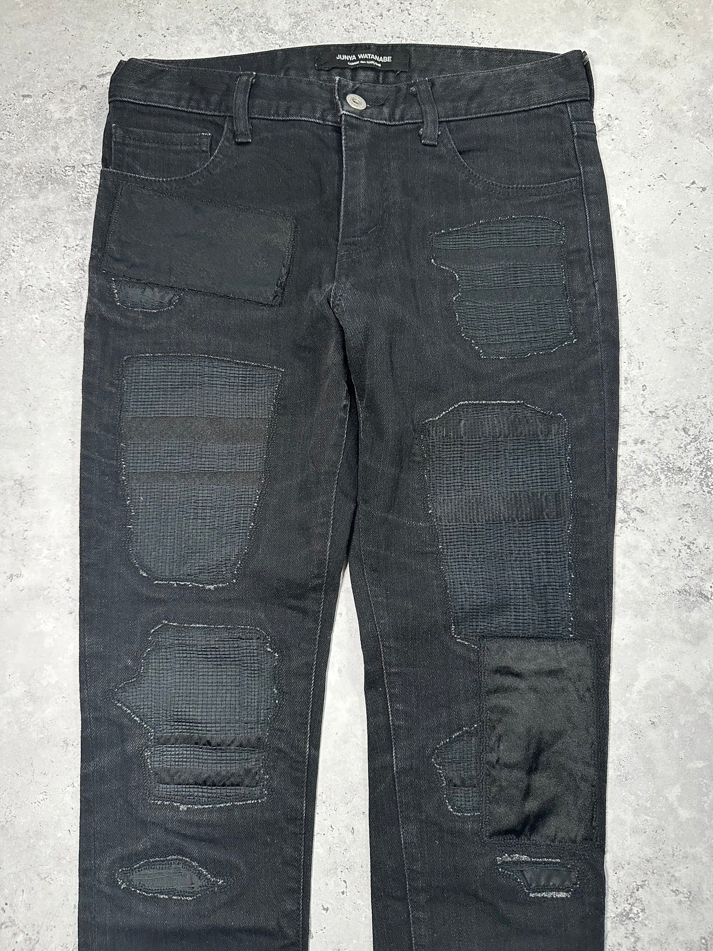 Junya Watanabe Comme des Garçons AD2017 Patchwork Cropped Jeans Trousers (XS / 29”)