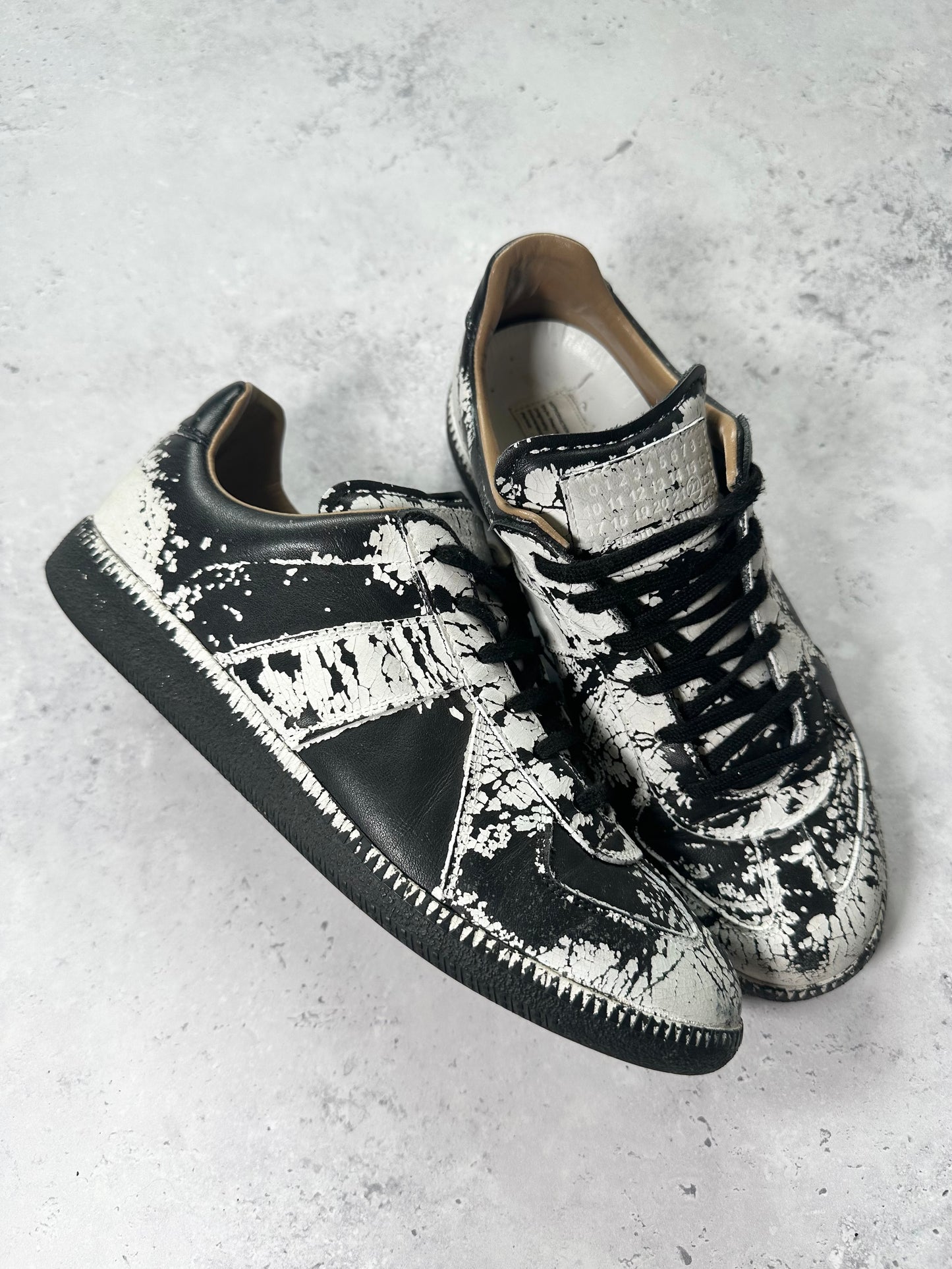 Maison Margiela GAT Low Paint Cracked Sneakers