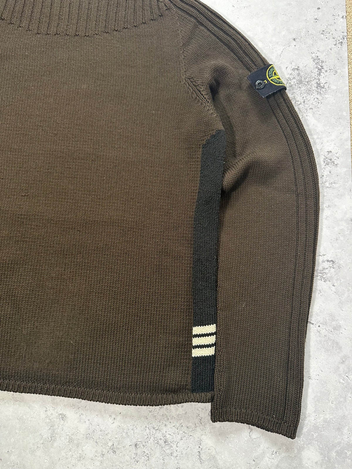 Stone Island AW2001 Ribbed Mockneck Wool Jumper by Paul Harvey (L-M)