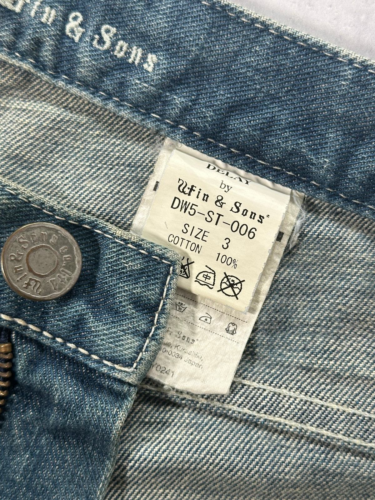 Delay by Win & Sons AW2009 Japanese Archive Stacked Denim Jeans (W32” L34”)
