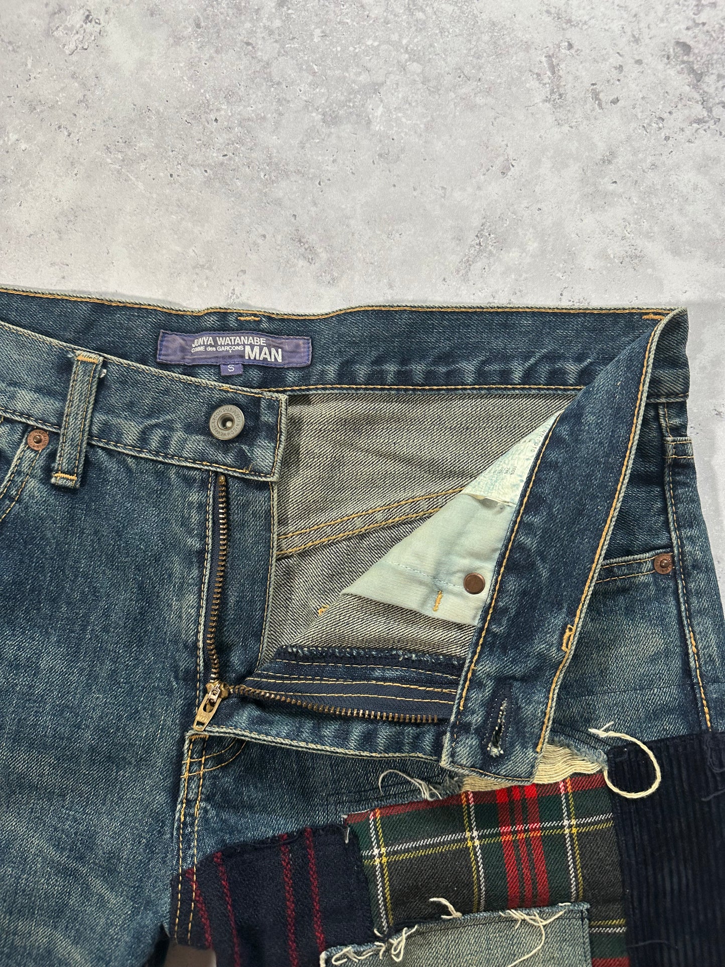 Junya Watanabe MAN Comme des Garçons AD2014 Patchwork Recontructed Denim Jeans (W32)