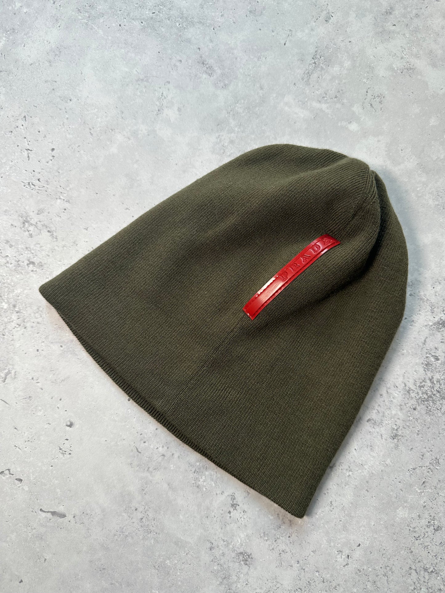 Prada Sport Linea Rossa 2000s Soft Wool Beanie Hat