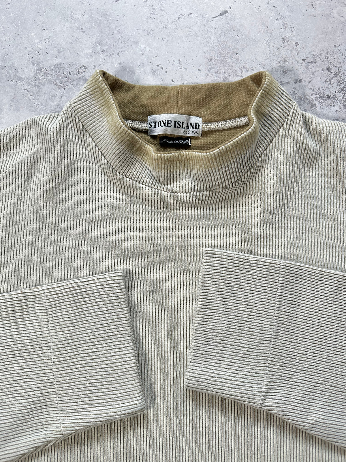 Stone Island SS2002 Ribbed Cotton Mockneck Sweatshirt by Paul Harvey (XL)