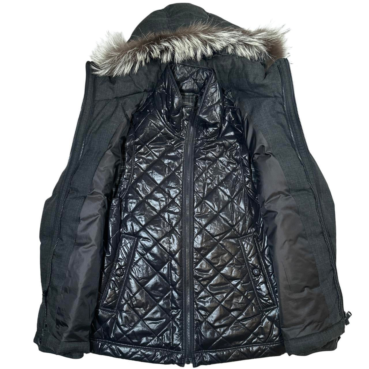 00’s Burberry Black Label Fur Hood Down Puffer Jacket (L fits M)