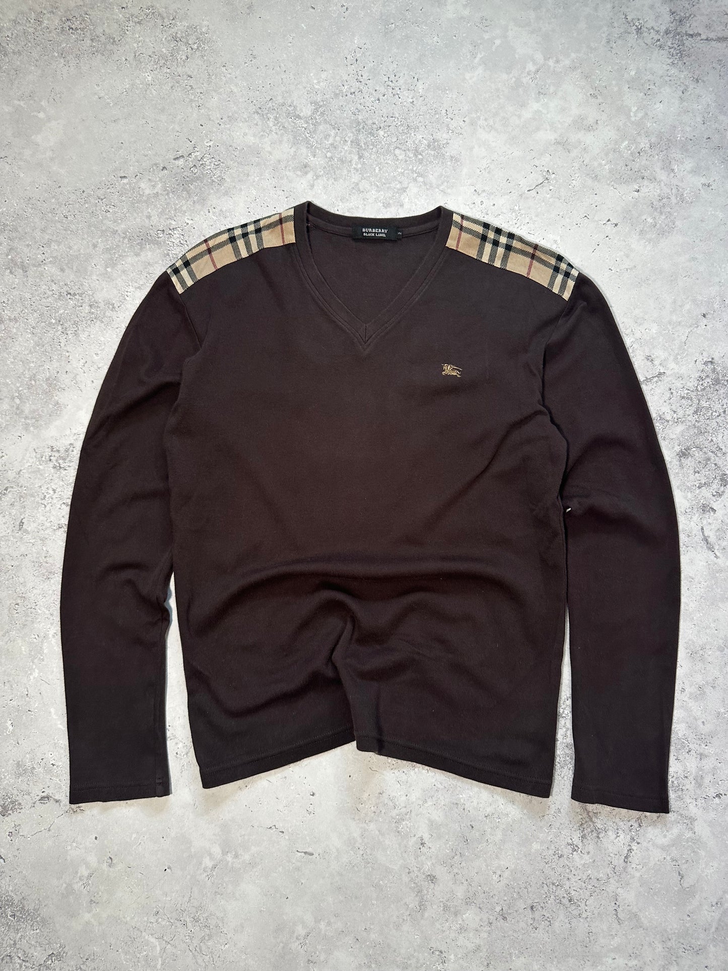 Burberry Black Label Longsleeve Shoulder Check T-Shirt