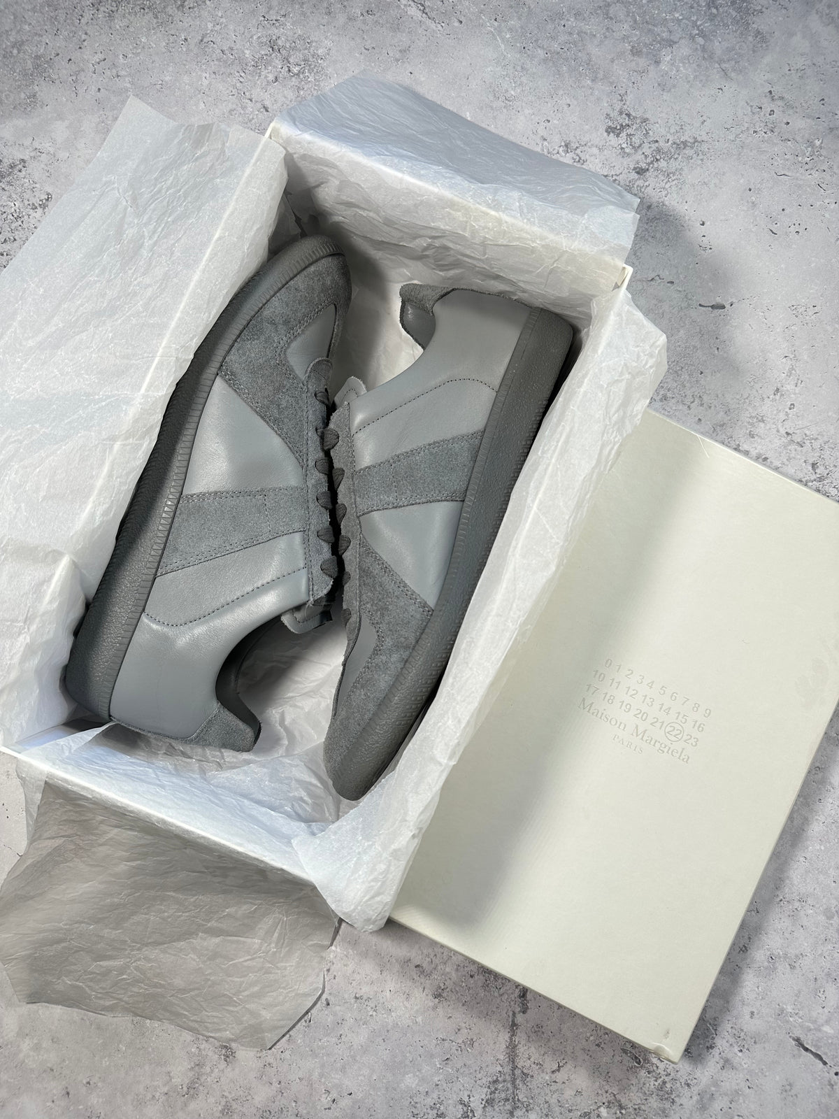 Maison Margiela 2018 GAT Low Sneakers in Cloud Grey (EU45 / UK11 / US12)