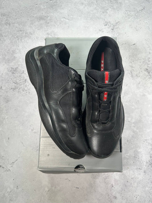 Prada America’s Cup Sneakers in Black (UK8, can fit 9.)