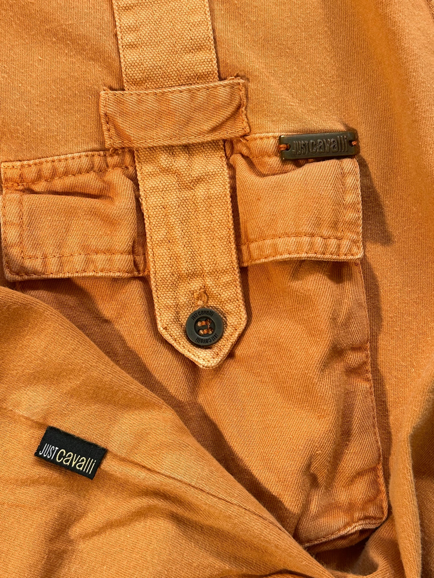 Just Cavalli Burnt Orange Utility Pocket Polo Shirt (M)