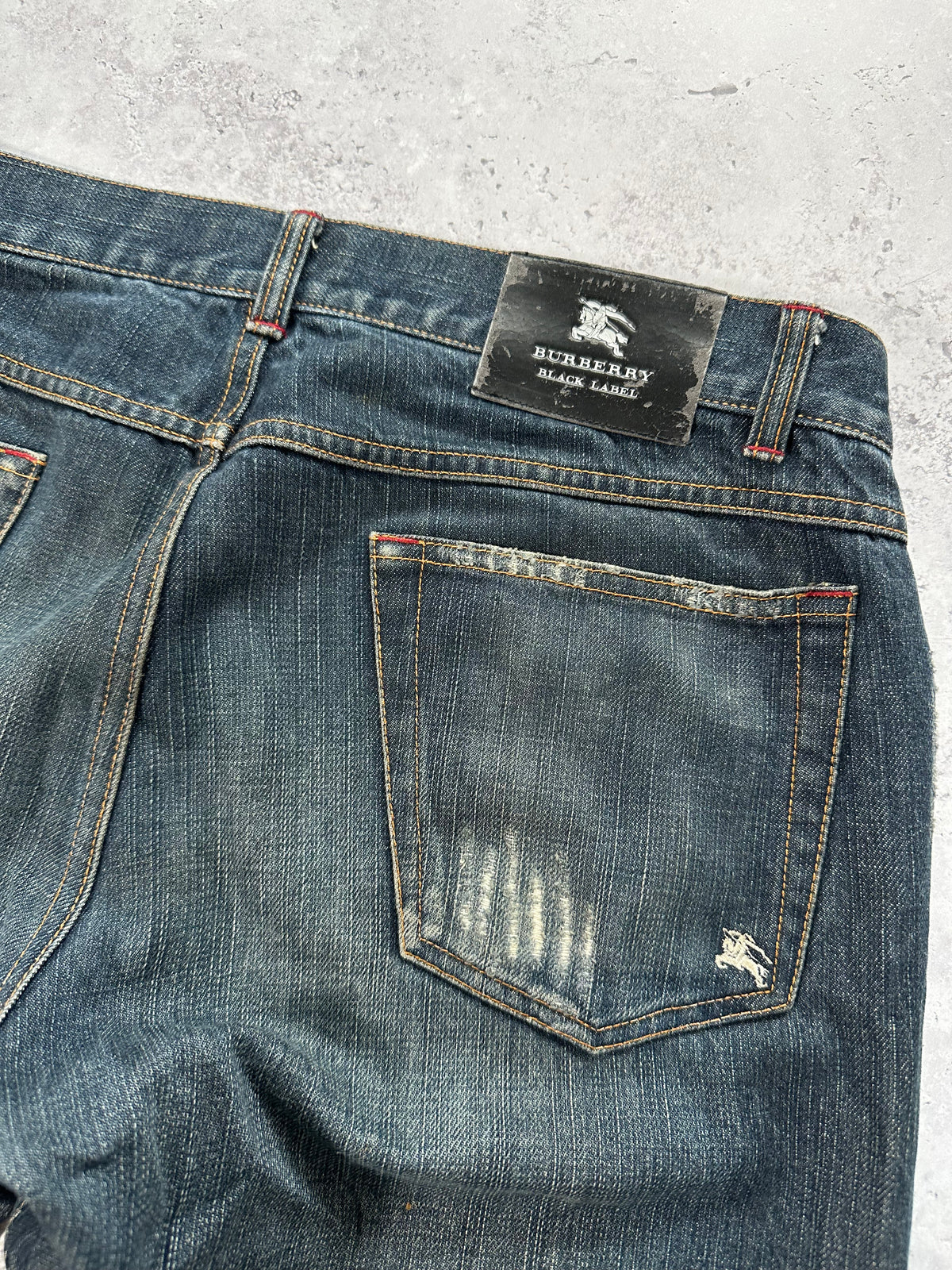 Burberry Black Label 2007 Pocket Check Clawmark Denim Jeans (Waist 33-34” / 85cm)