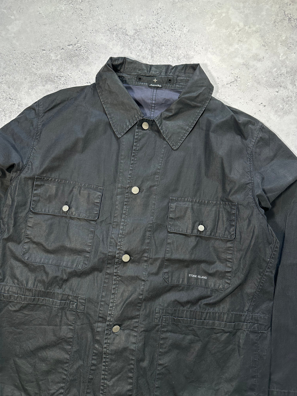 Stone Island SS2001 Waxed Cotton Chore Jacket by Paul Harvey (XL-XXL)