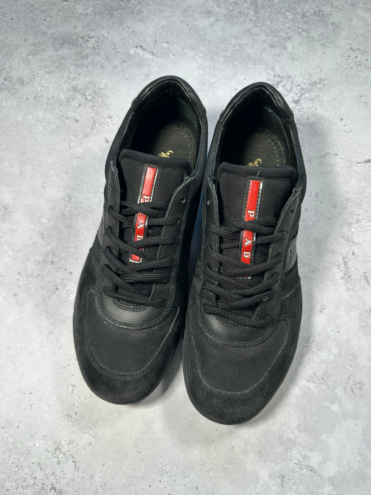 Prada Linea Rossa 2000s Leather & Nylon Sneakers in Black (UK9-9.5/EU43/US10-10.5)