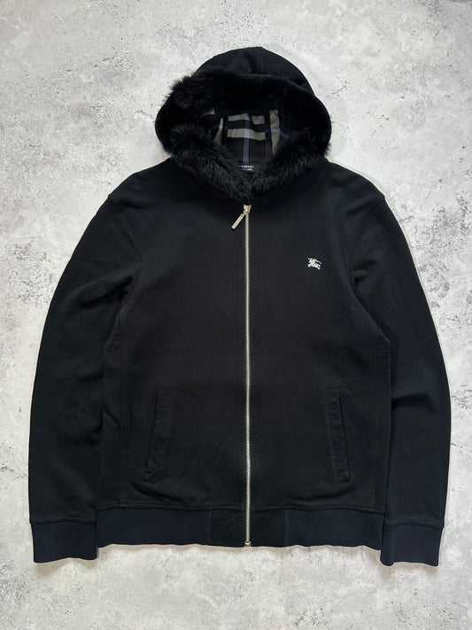 Burberry Black Label 2009 Fur Hood Zip Hoodie (S)