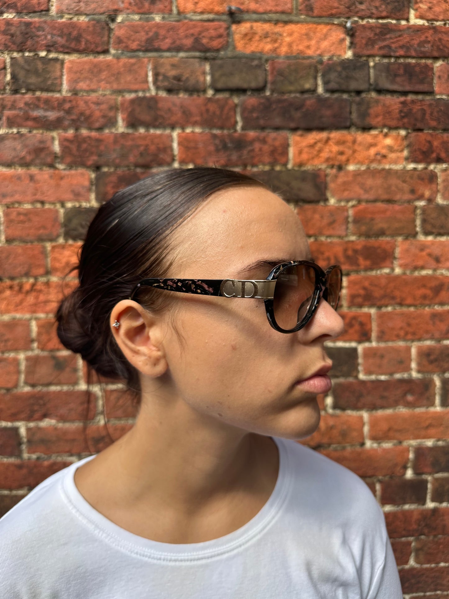 Christian Dior 1995 ‘CD’ Marble Print Sunglasses