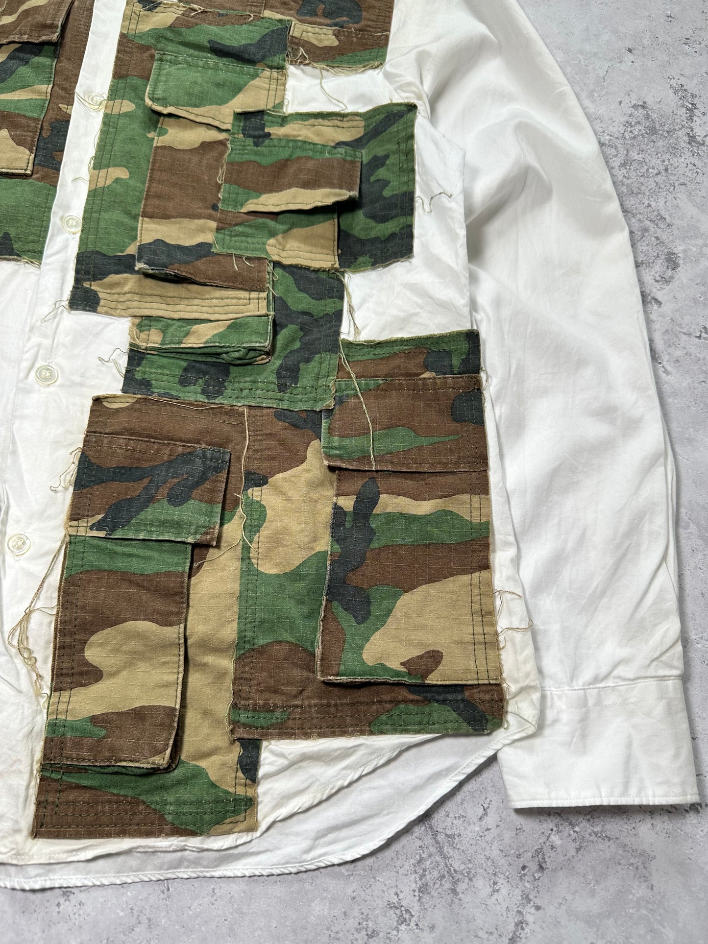 Junya Watanabe MAN Comme des Garçons AD2006 Heavy Camo Patchwork Longsleeve Shirt (S-M)