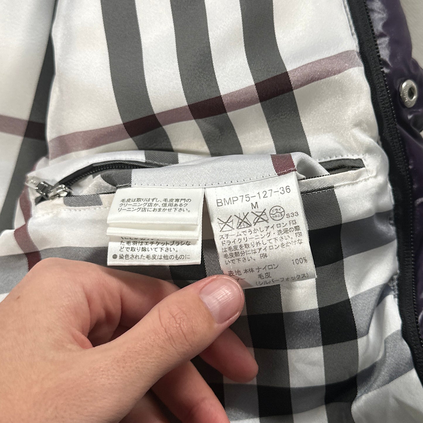 Burberry Black Label 2009 Fur Hood Down Puffer Jacket