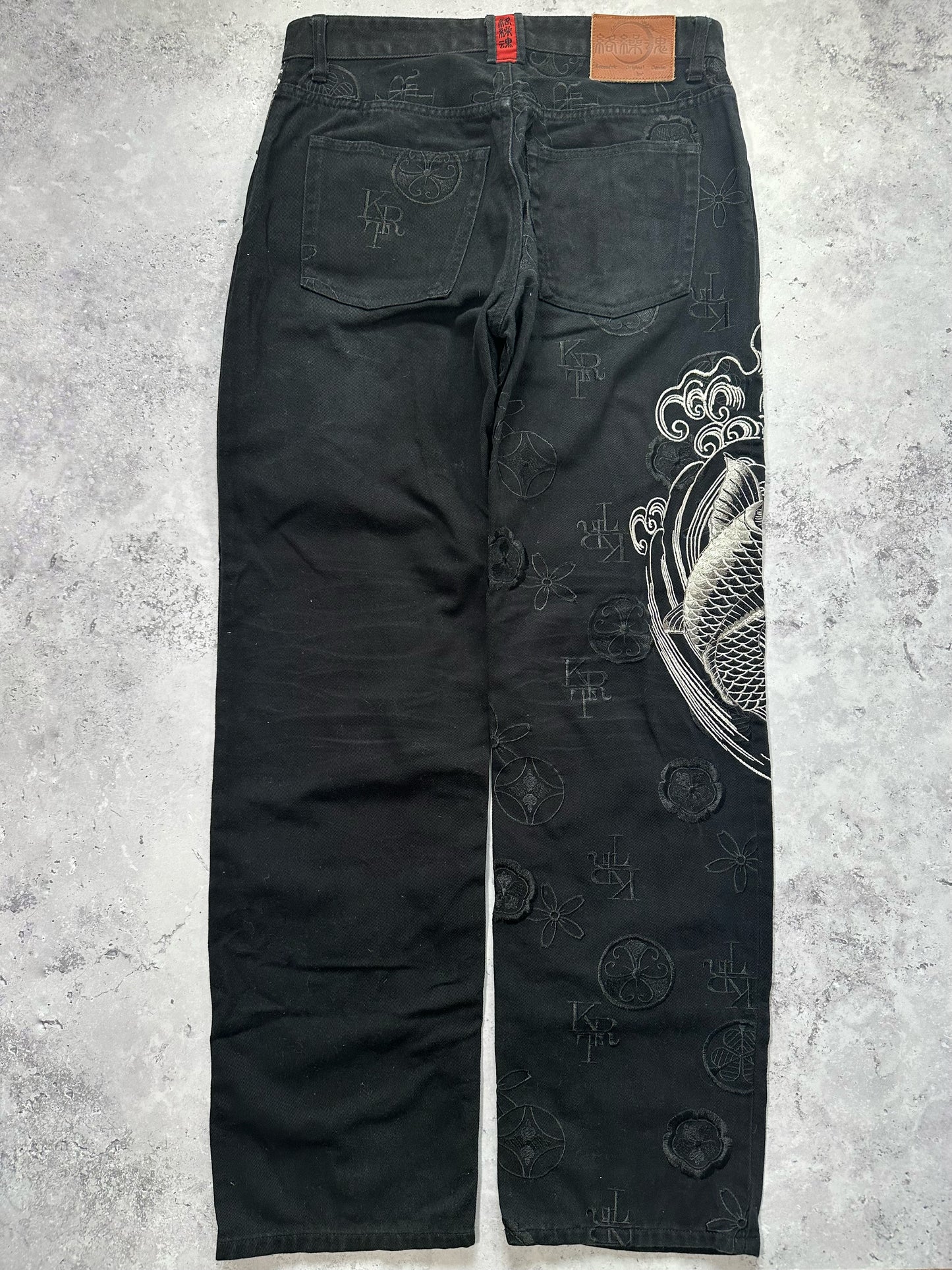 Karakuri Tamashii Japanese Embroidered Denim Jeans