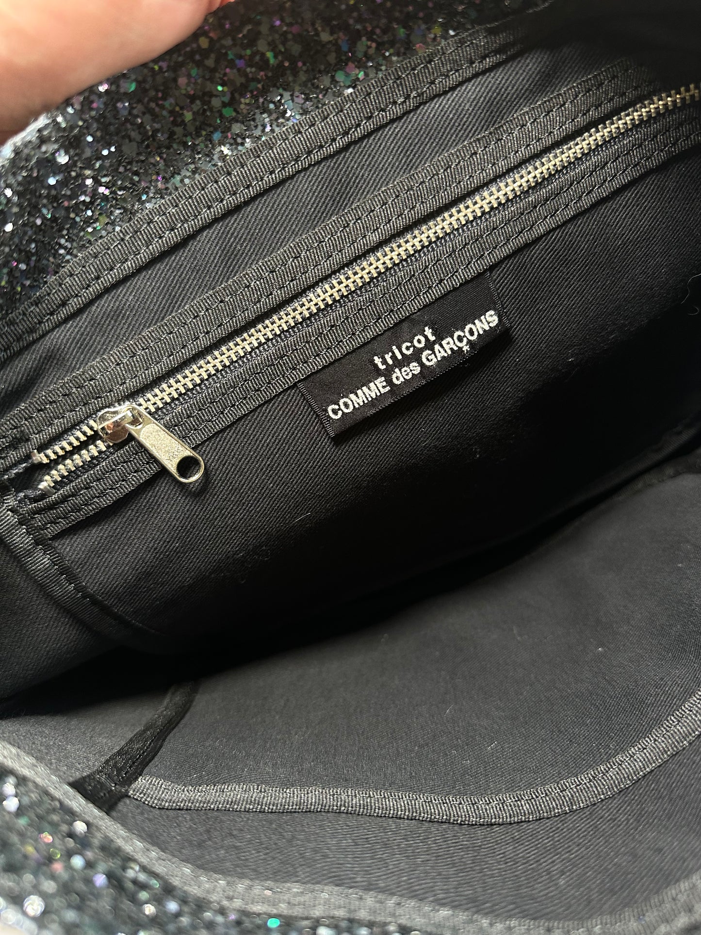 Comme Des Garçons Tricot 2010s Glitter PVC Strap Tote Bag