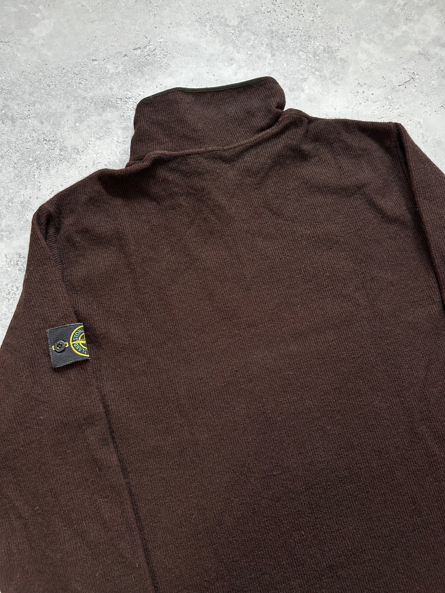 Stone Island 2000s Ribbed Quarterzip Jumper (XXL)