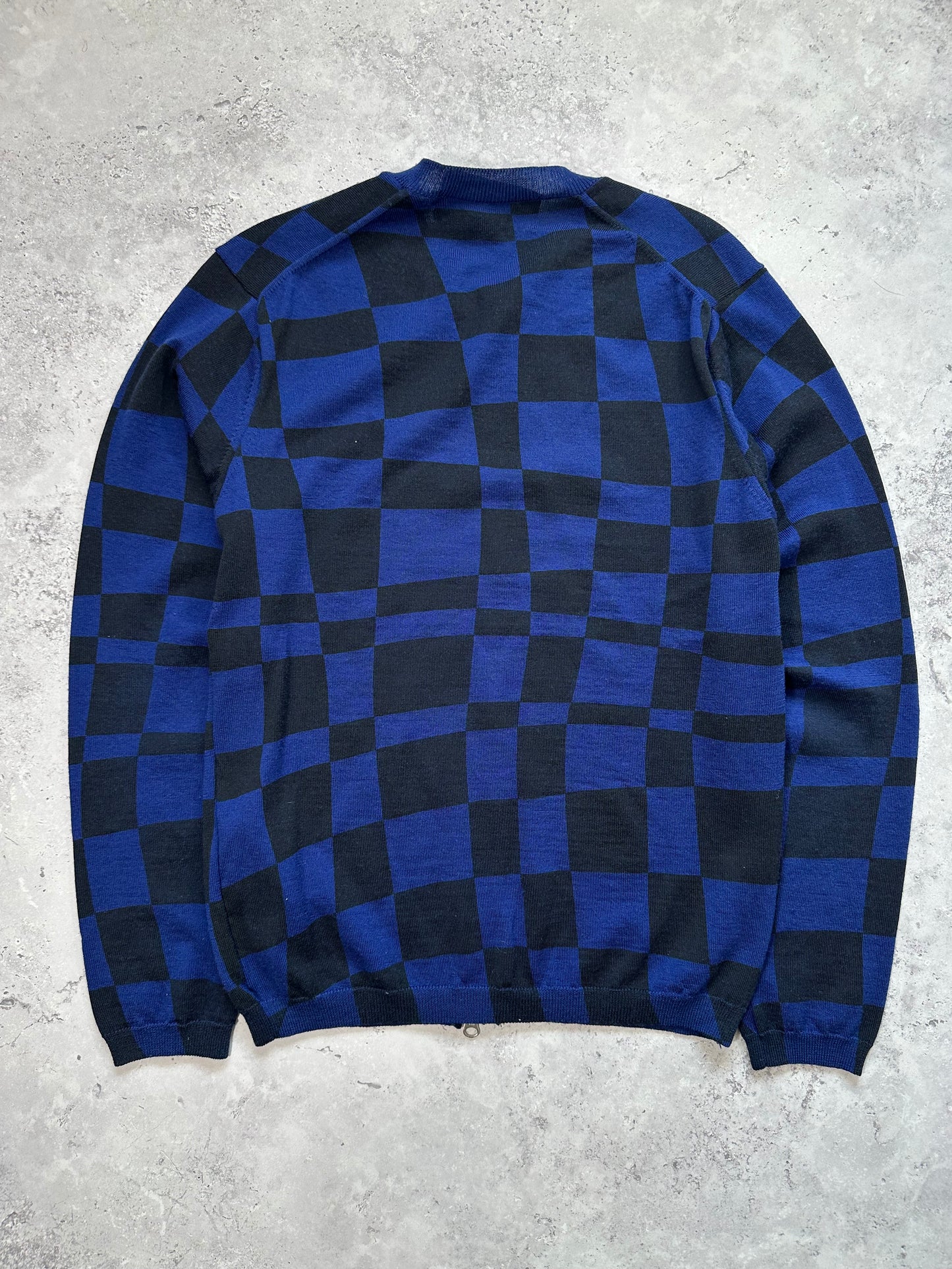 Comme des Garçons Homme AD2004 Checkerboard Zip Knit Cardigan (M)