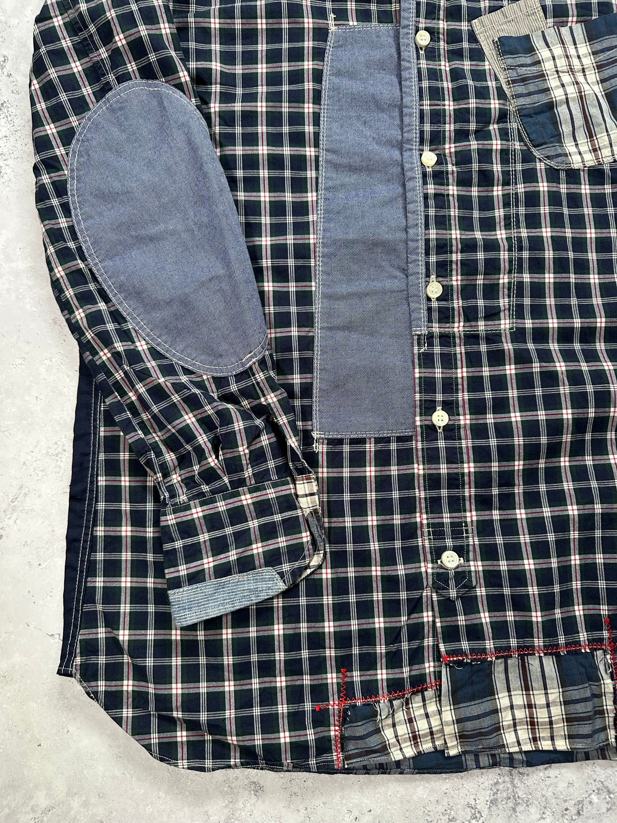 Junya Watanabe MAN Comme des Garçons 2014-15 Plaid Patchwork Longsleeve Shirt (L)