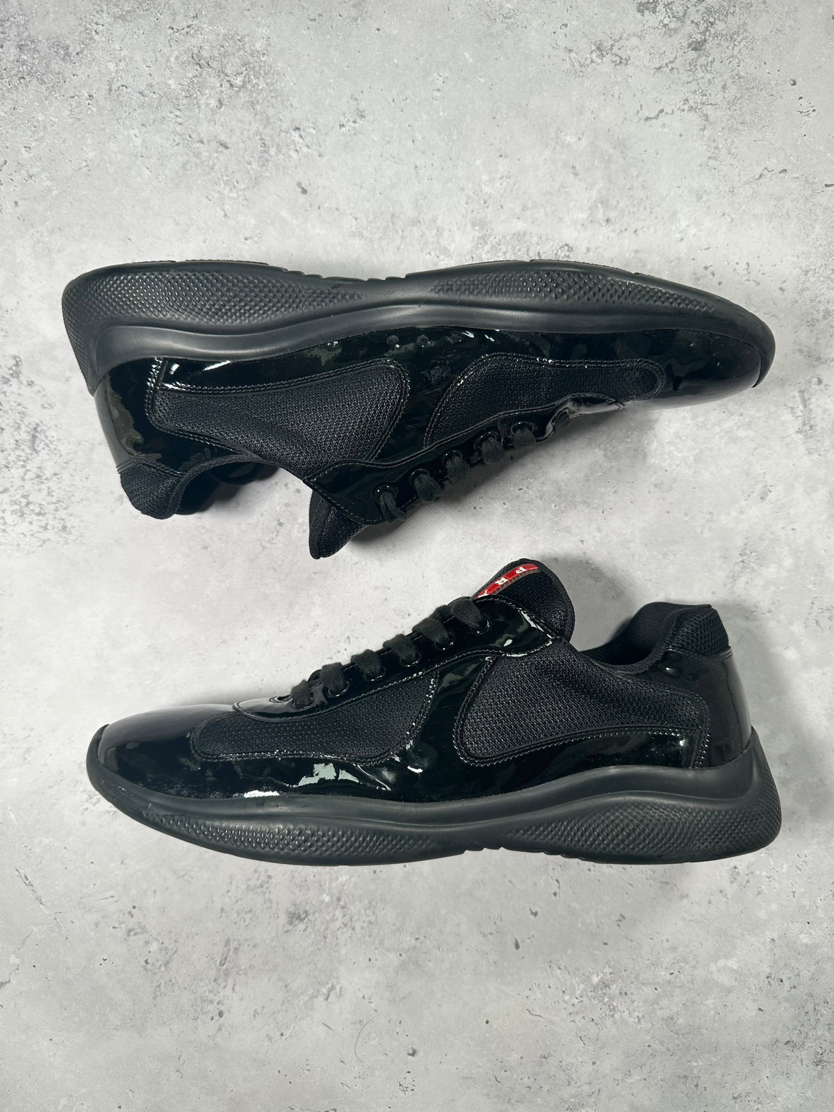 Prada America’s Cup 2022 Patent Leather Sneakers in Black (UK11/US12/EU45)
