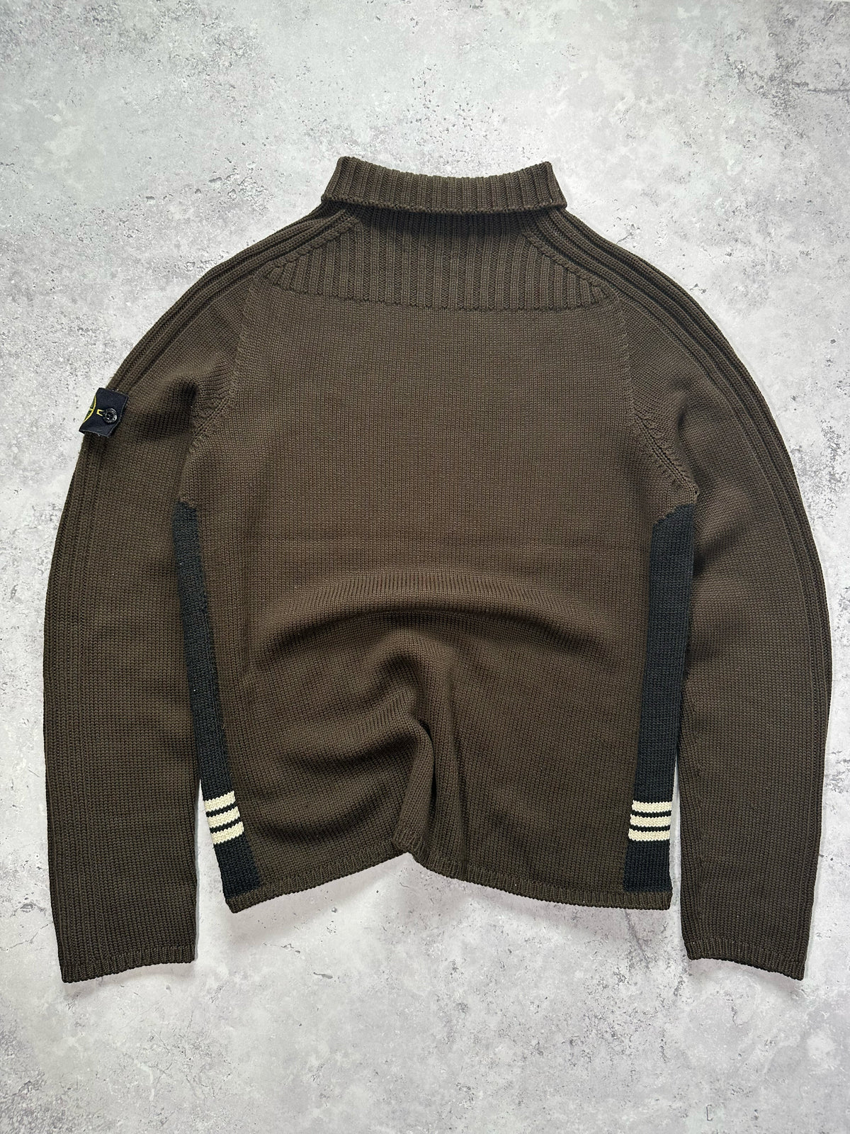 Stone Island AW2001 Ribbed Mockneck Wool Jumper by Paul Harvey (L-M)