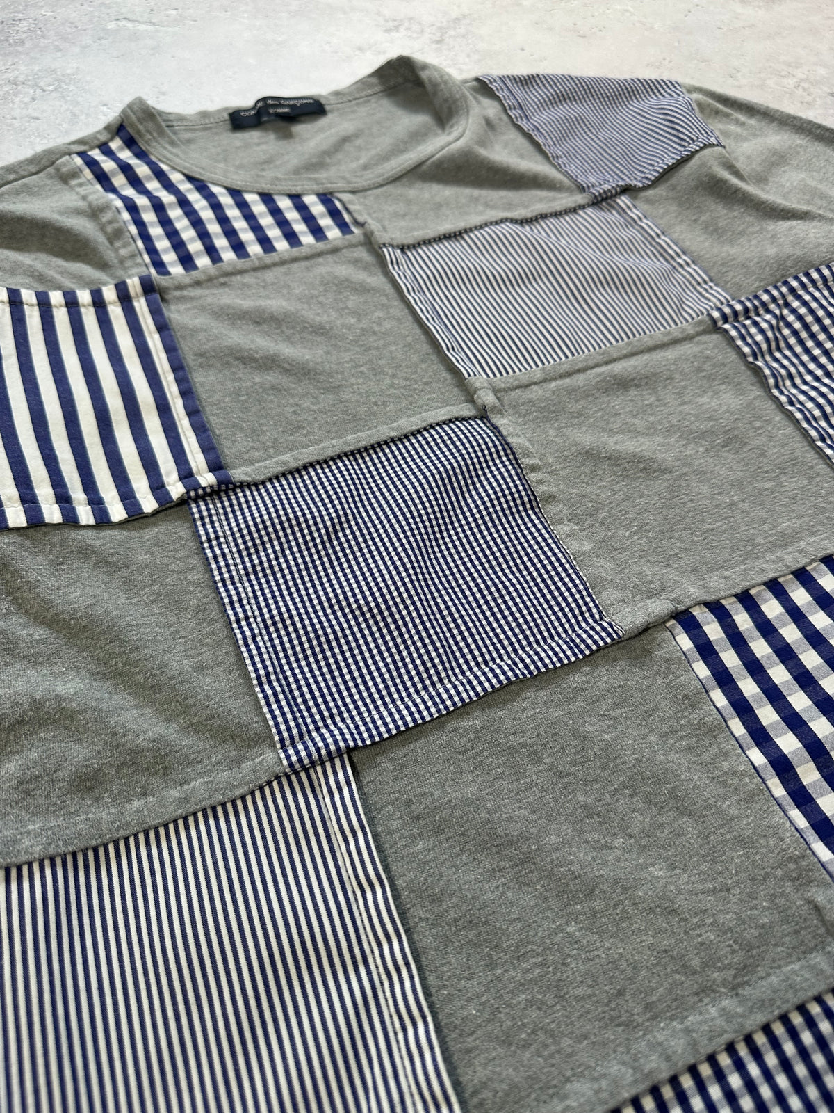 Comme des Garçons Homme AD2006 Reconstructed Gingham Patchwork Tshirt (S)