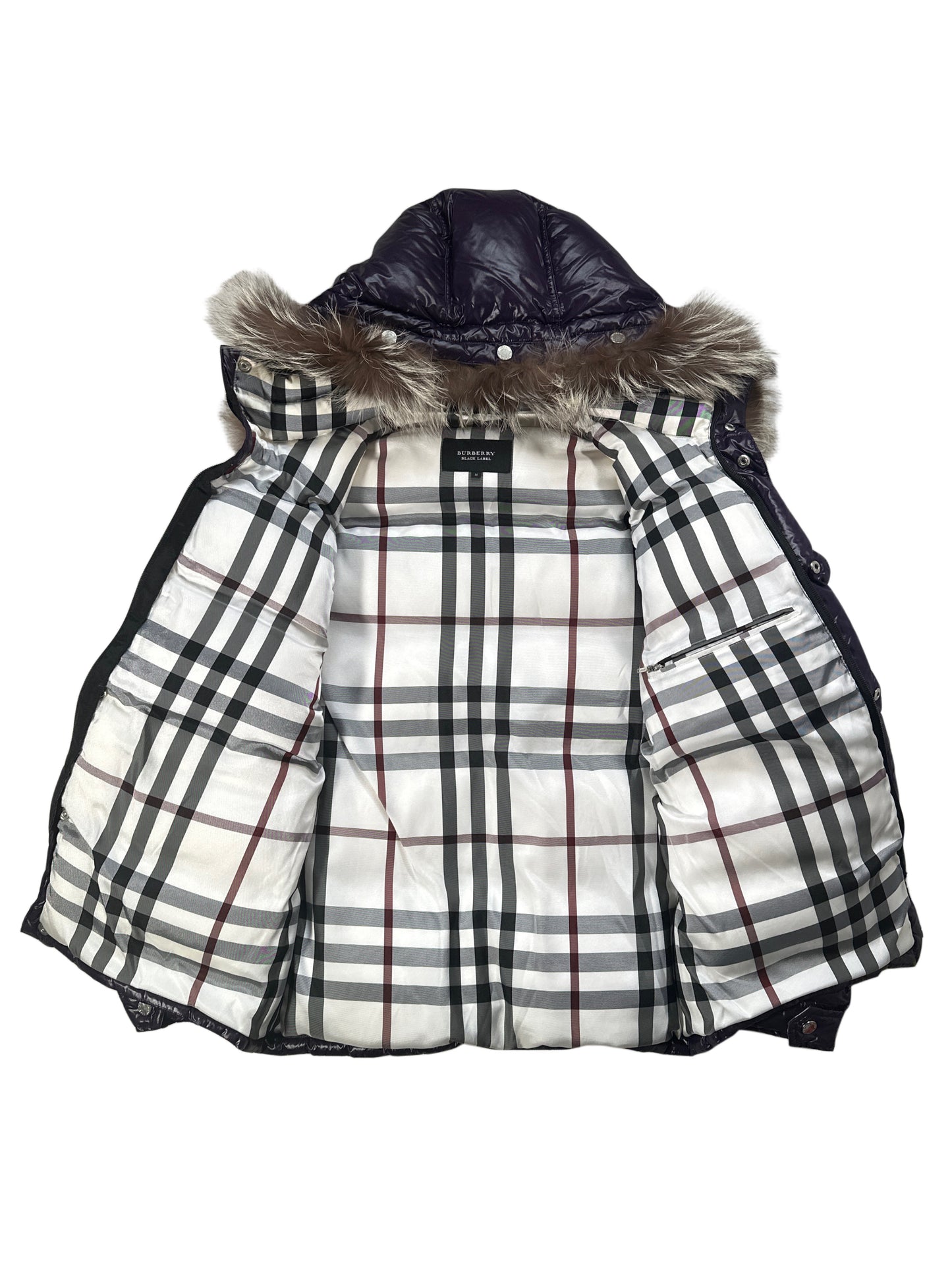Burberry Black Label 2009 Fur Hood Down Puffer Jacket