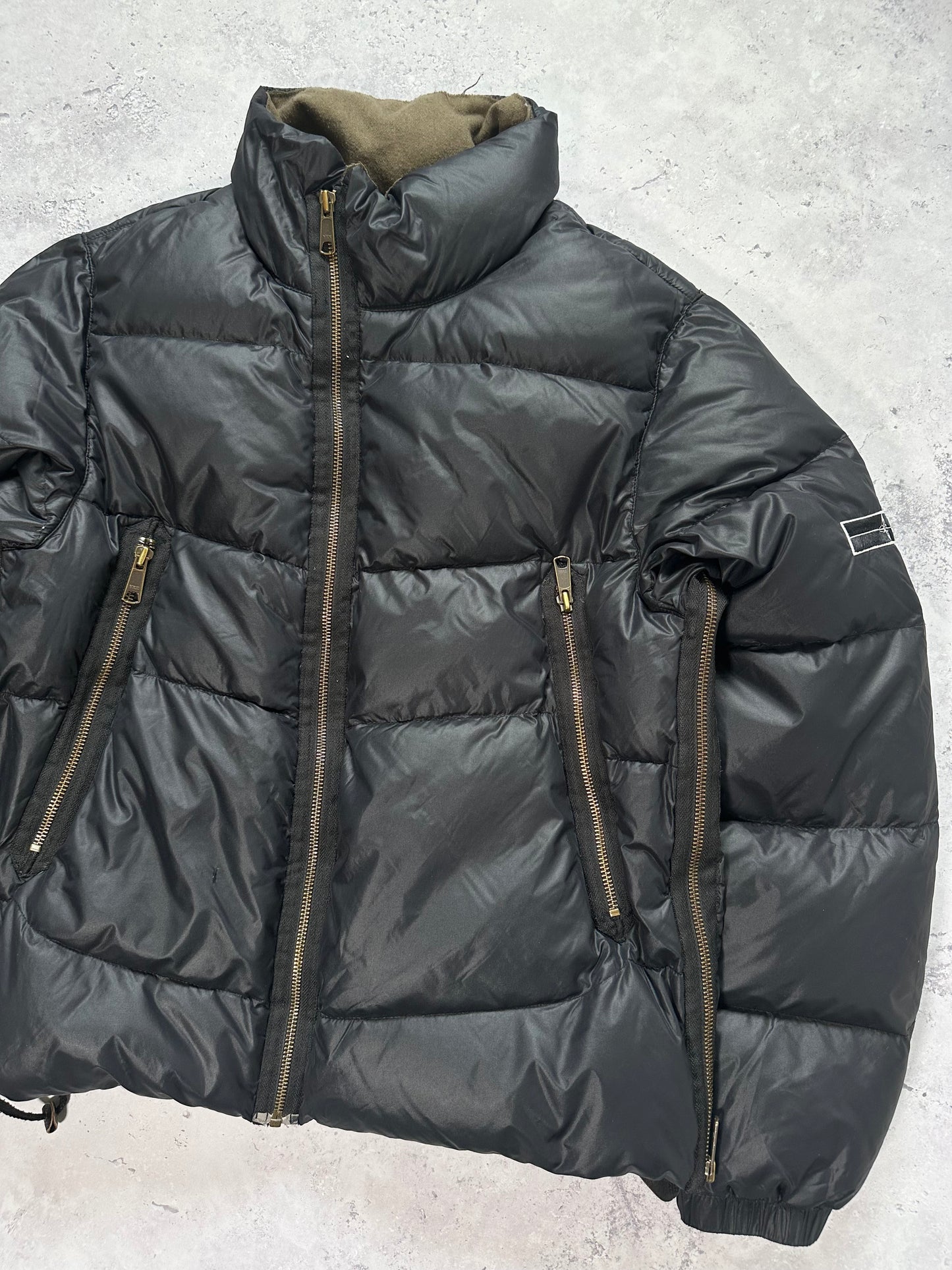Stone Island AW2007 Asymmetrical Zip Goose Down Puffer Jacket (S)