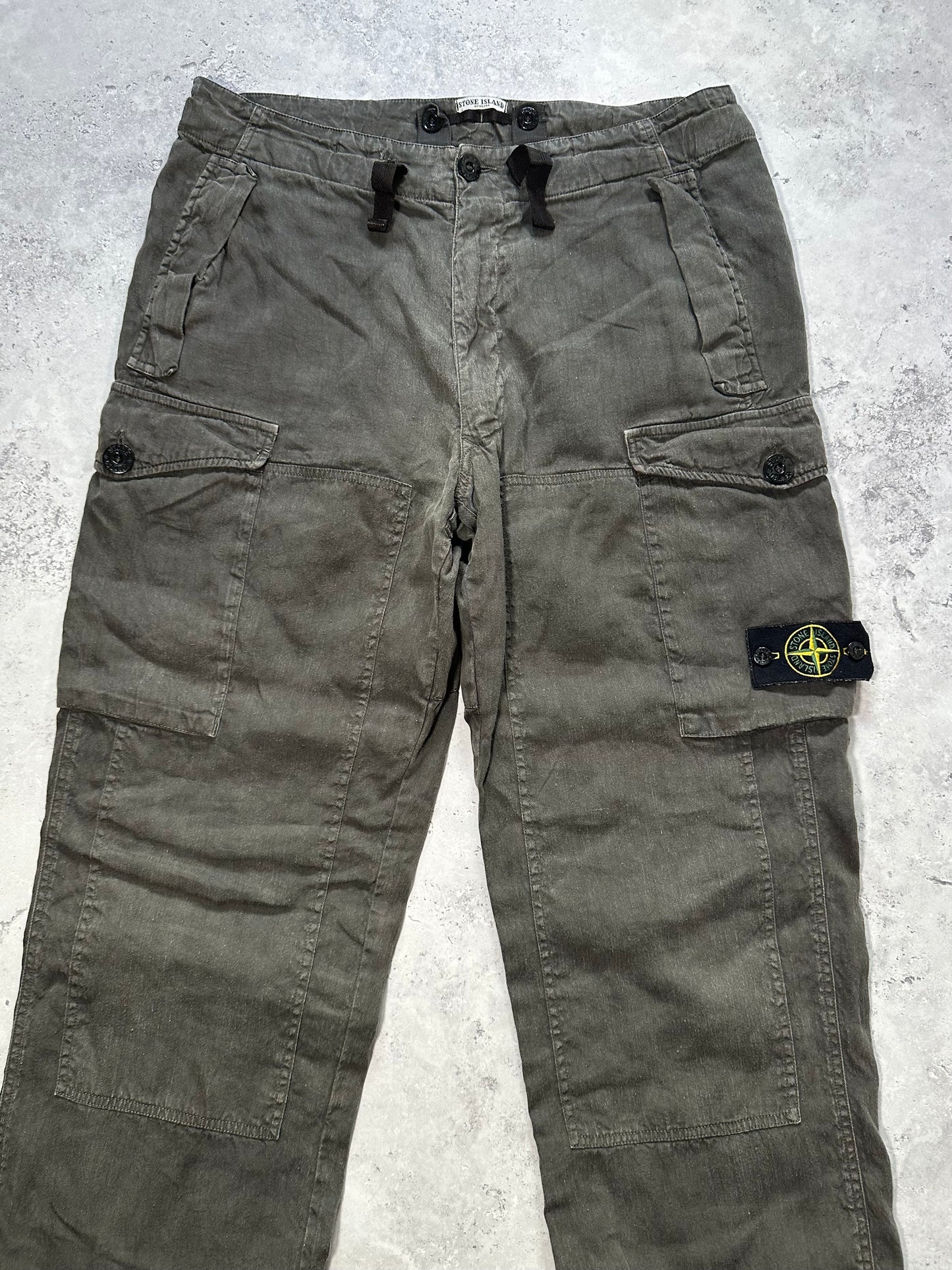 Stone Island AW2005 Linen Nylon Cargo Trousers by Paul Harvey (50 / W32)