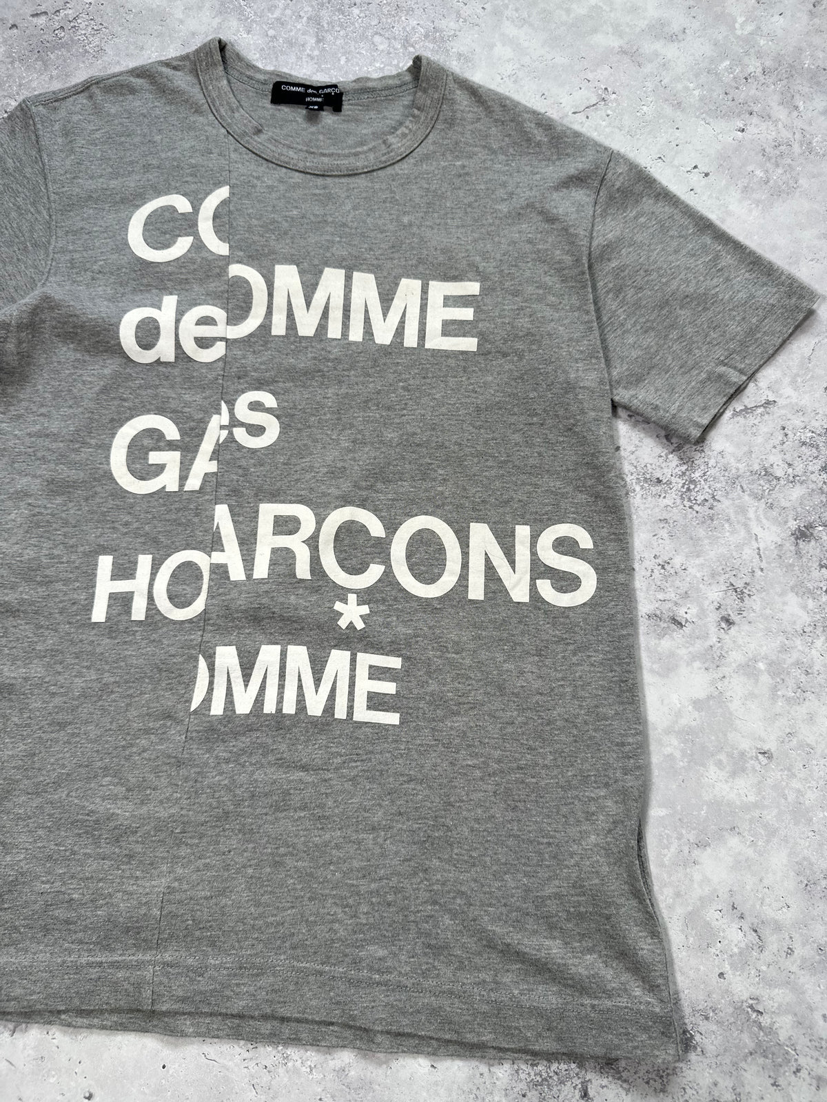 Comme des Garçons Homme AD2011 Big Spellout Reconstructed Tshirt (XS)