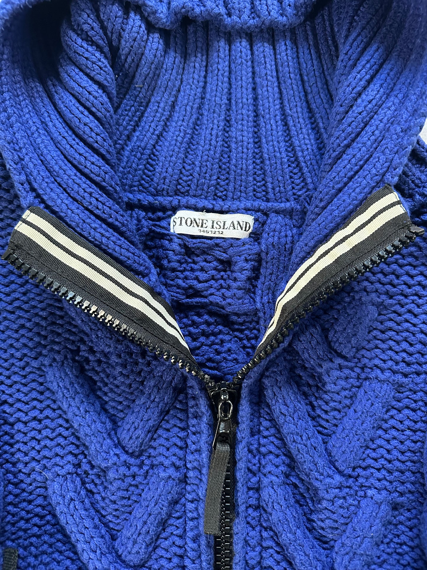 Stone Island 2008 President Cable Knit Zip Jacket (L fits M)