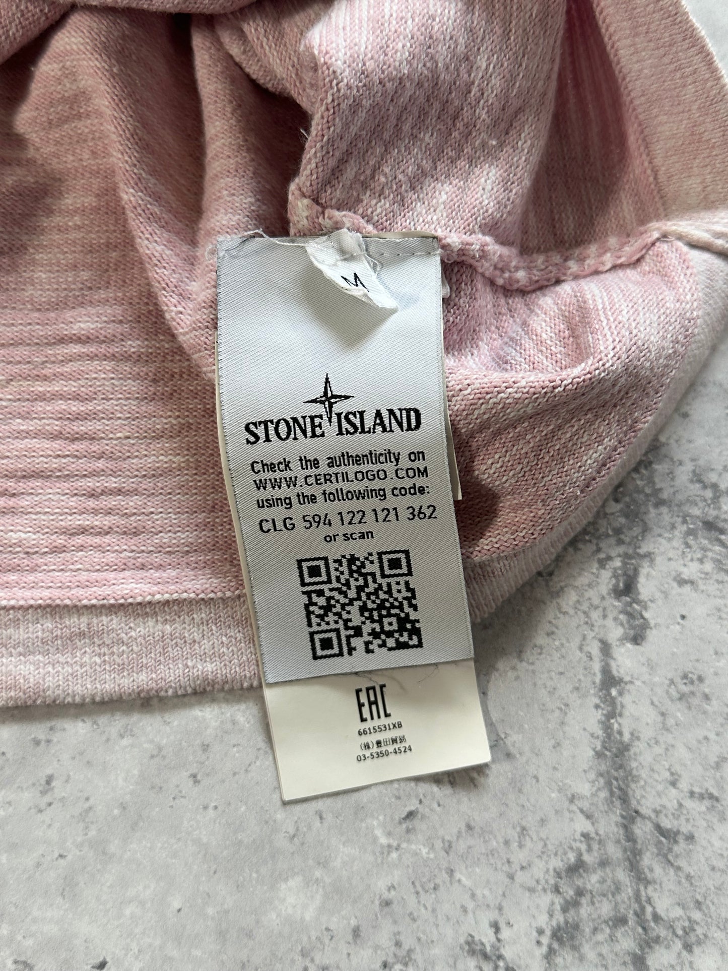 Stone Island Marina Striped Spellout Tshirt (M)