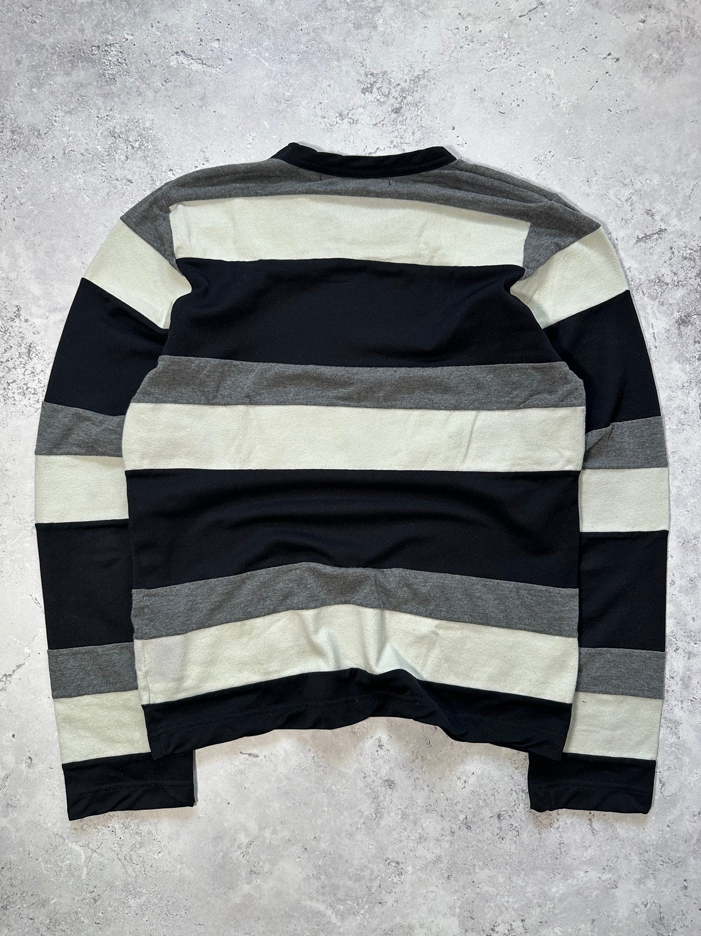 Comme Des Garçons AD2004 Reconstructed Striped Patchwork Longsleeve Tshirt (XS/S)