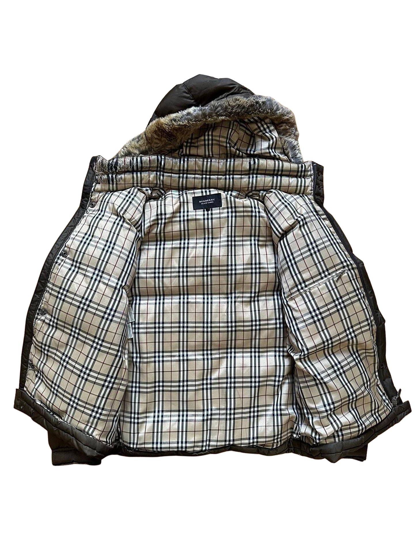 Burberry Black Label Fur Hood Puffer Jacket LL
