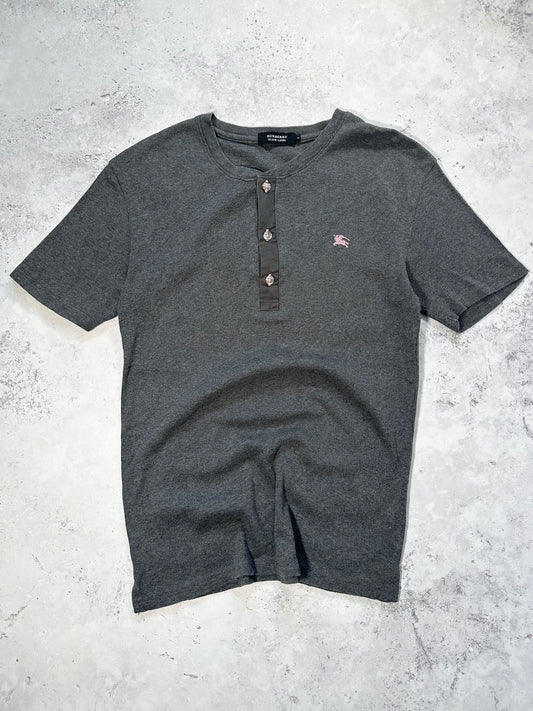 Burberry Black Label 2008 Ribbed Cotton Henley Tshirt (XS-S)