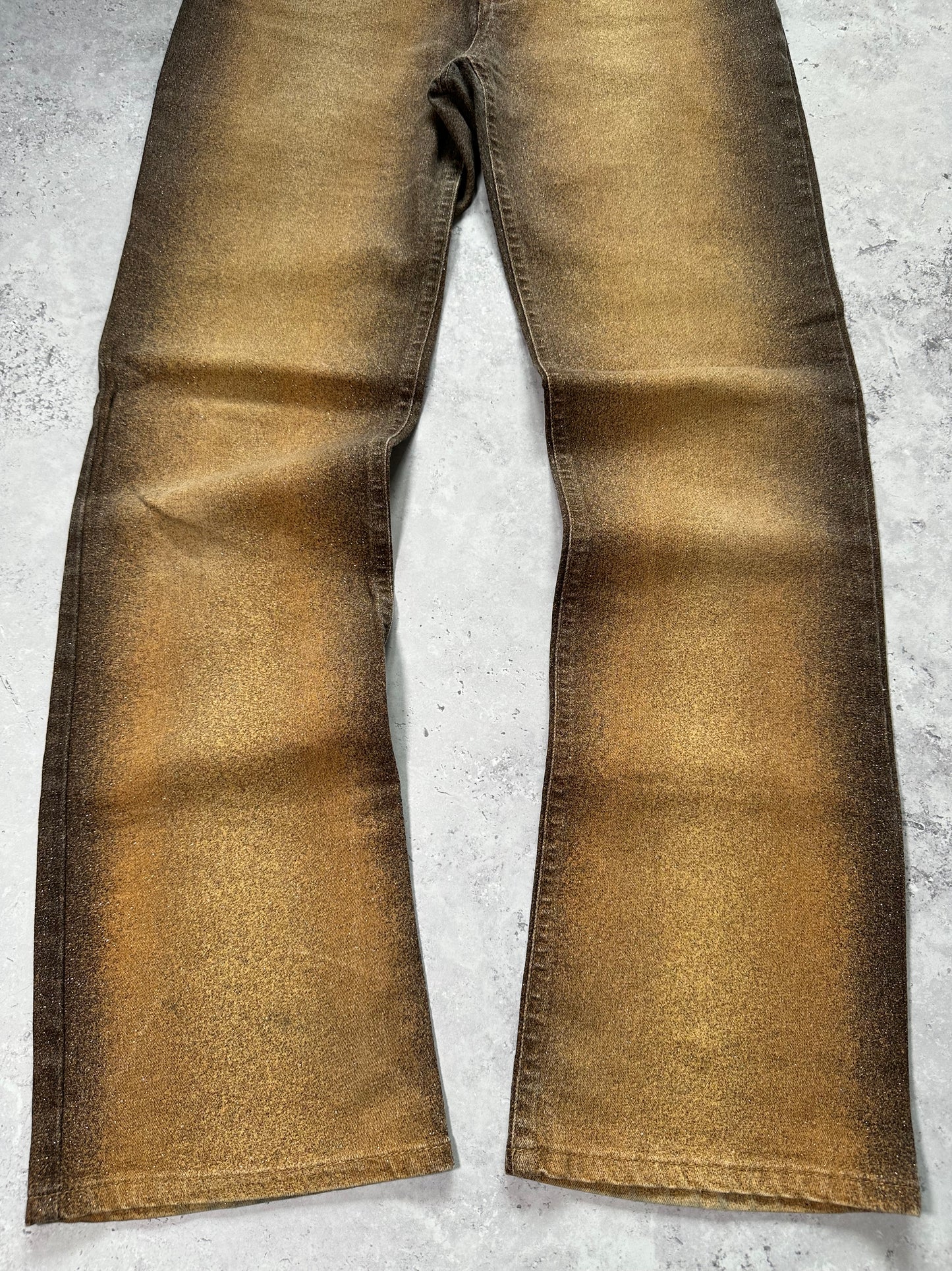 Roberto Cavalli 2002 Gradient Foil Straight Leg Jeans (W30 L31)