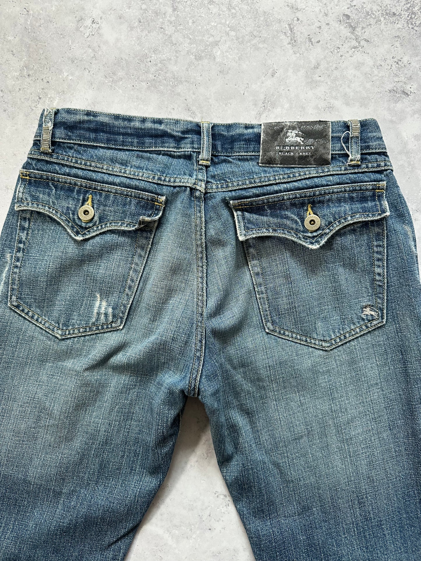 Burberry Black Label 2007 Pocket Check Studded Clawmark Jeans (W29)