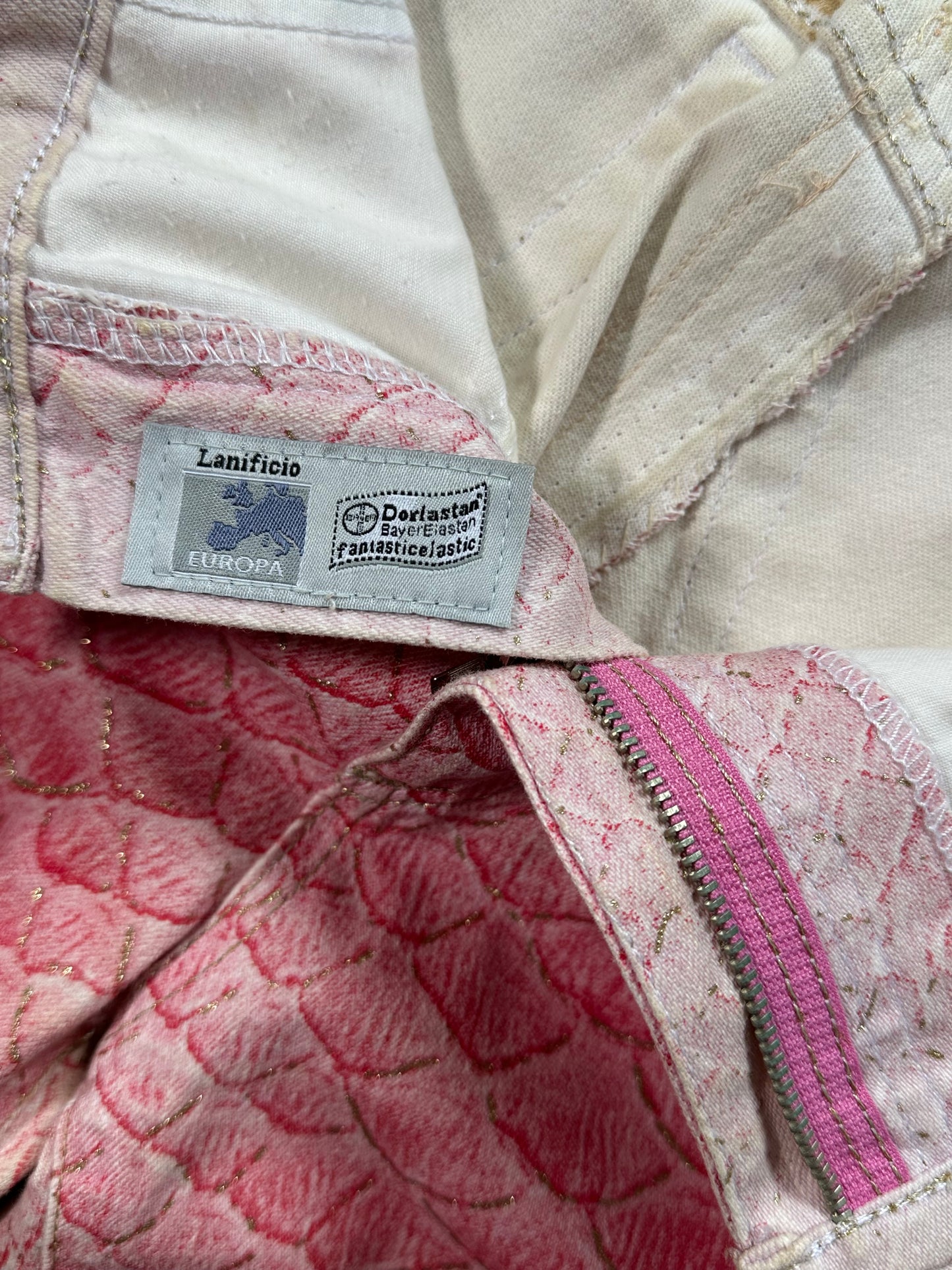 Roberto Cavalli S/S1999 Pink Python Glittered Swarovski Jeans (W29 L32)