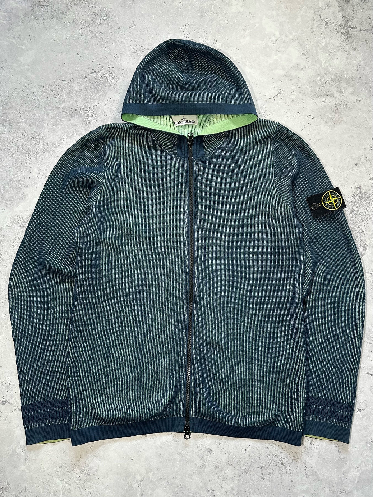 Stone Island 2017 Bicolour Striped Cuff Zip Hoodie (S/M)