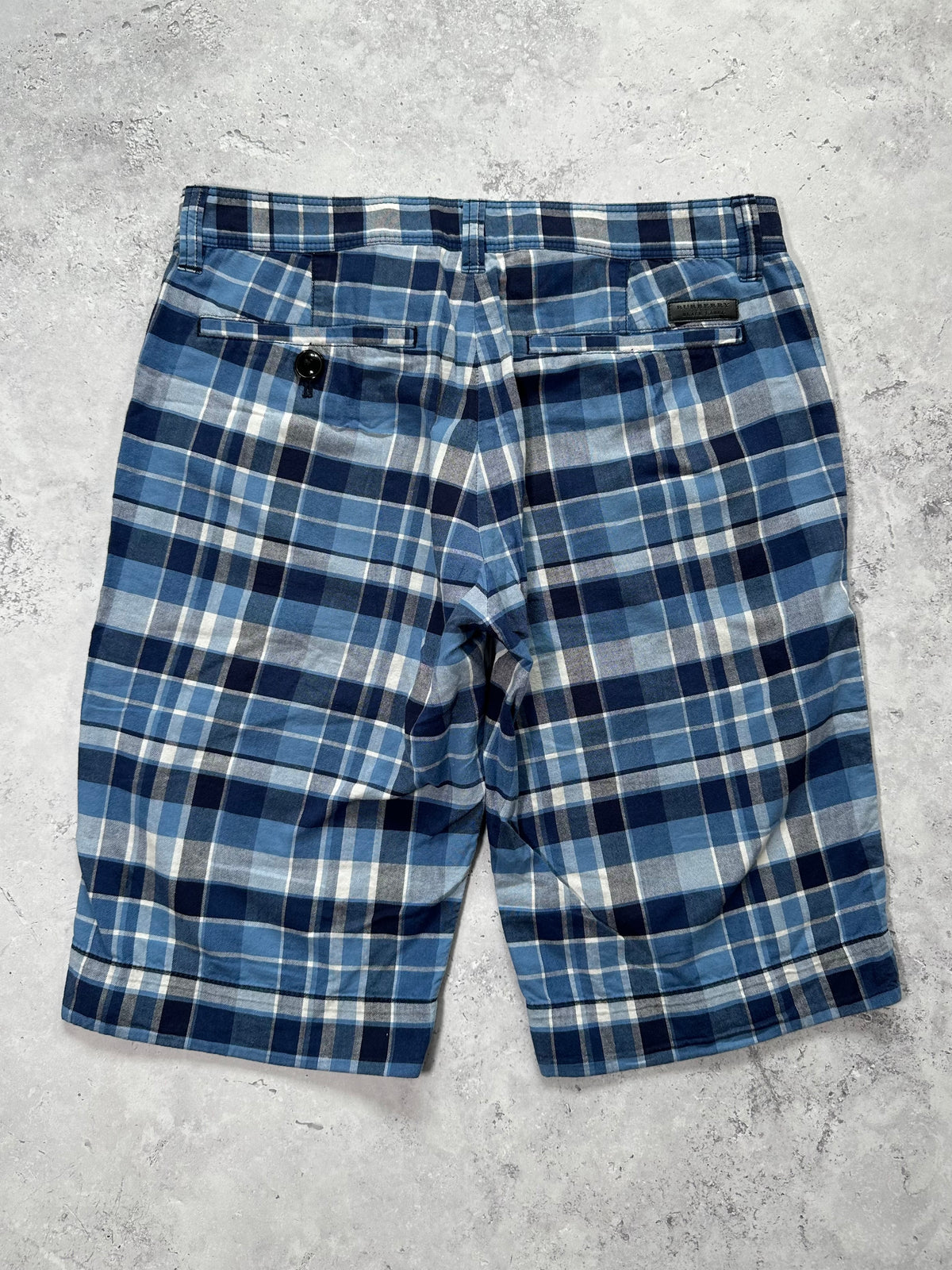 Burberry Black Label 2007 Blue Plaid Shorts (Waist 32” / 79cm)